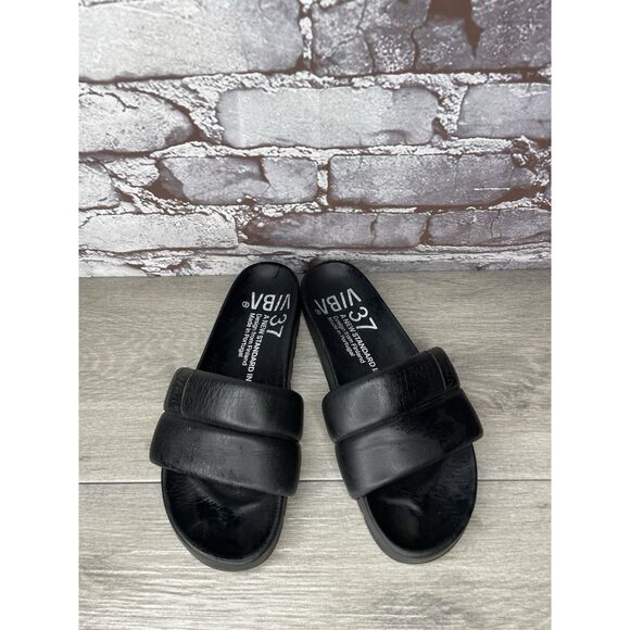 VIBA Porto Preto Black Leather Portugal Slides Sandals Women’s Sz 37EU/6.5M US - Picture 14 of 16